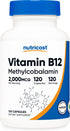 Nutricost Vitamin B12 (Methylcobalamin) 2000mcg, 120 Vegetarian Capsules, Non-GMO, Gluten Free
