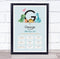 The Card Zoo New Baby Birth Details Christening Nursery Dinosaur Initial G Gift Print