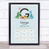 The Card Zoo New Baby Birth Details Christening Nursery Dinosaur Initial G Gift Print