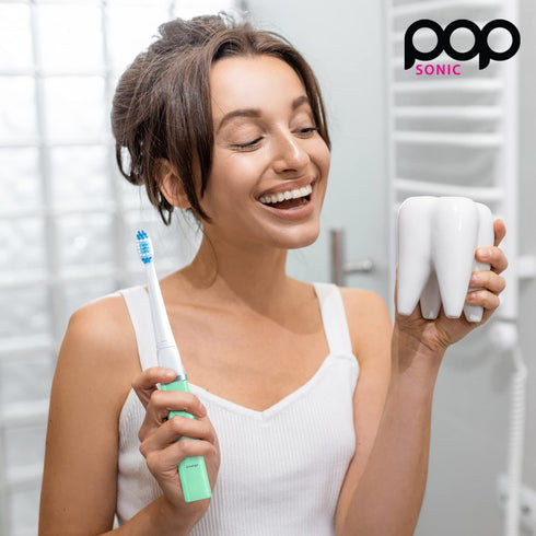 Pop Sonic USB Charge Anywhere Rechargeable Toothbrush (Green) - 40,000 Brush Strokes/Minute for Teens & Adults