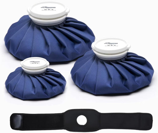 Ice Packs for Injuries, Reusable Ice Cold Pack, Hot Water Bag for Therapy and Pain Relief, 3 Sizes (6"/9"/11")