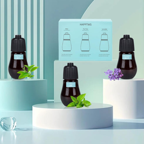 3-Pack Essential Oil Kit - HAPPTWS Diffuser Oil Use Mint, Tea Tree, Lavender