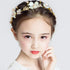 PRDGIRL Kids Wedding Hair Accessories, Floral Princess Headpiece Pearls Tiara, Cute Bridal Hair Band for Girls and Women