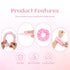 7Pcs Puffy Spa Headband and Wristband Set, Skincare Headband for Washing Face, Makeup Removal Accessories (Pink)