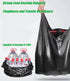 jixik 100 Count Trash Bags, 5 Gallon Garbage Bags with Handles, Unscented Black for Kitchen, Bedroom, Bathroom