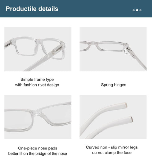 BLUELESS Vintage Eyeglasses for Men & Women (Transparent, +0.00)