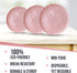 SILVER SPOONS Pink Plastic Appetizer Plates, 10 PC Heavy Duty Disposable Dinner Set, 9” Fine China Look