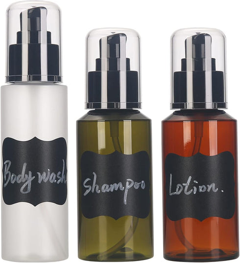 Sookdeo Mini Dispenser, Portable Refillable Bottle with Pump & Lid for Travel, 10 Pack, 3oz, 100ml (Green)