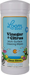 Loom Wipes All Purpose Natural Cleaning Wipes - Vinegar & Citrus Powered Multi Surface