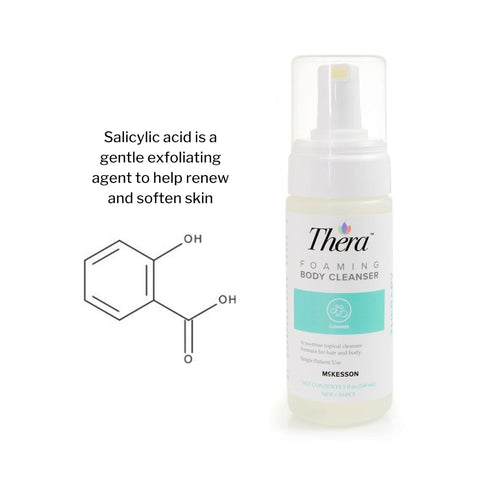 Thera Foaming Body and Hair Cleanser - Rinse-Free Exfoliating Foam, 5 oz, 1 Count