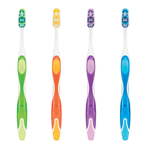 SmileGoods A271 Toothbrush, 27 Tuft, Soft Bristle, Individually Packaged, Assorted Colors, Bulk Pack of 72