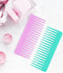 Wide Tooth Detangling Comb for Long, Curly, Wet Hair - No Handle Styling Comb (2 Pieces - Rose Red, Cyan)