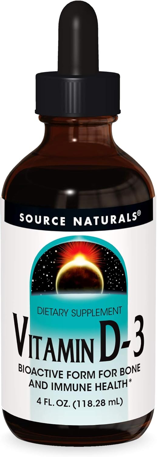 Source Naturals Vitamin D-3 Liquid Drops 2000 IU, Supports Bone & Immune Health, 4 Fluid oz