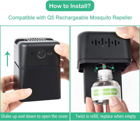 Mosquito Repellent Refills for Indoor Outdoor, 280 Hr Refill with 20’ Protection Zone, DEET-Free