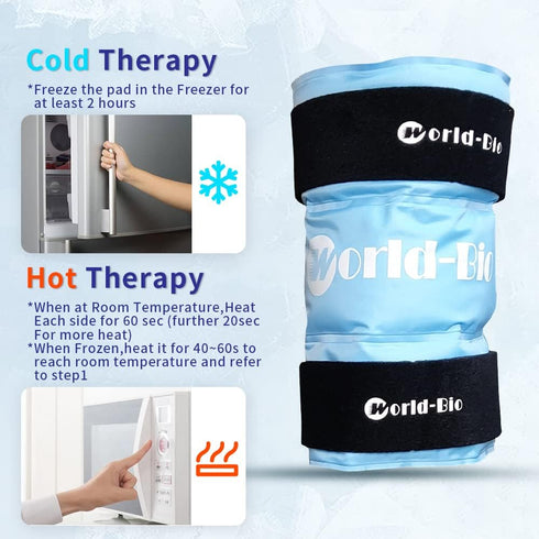 Knee Ice Pack Wrap for Pain Relief - Reusable Gel Cold Pack for Leg Injuries, Swelling, Arthritis & Post-Surgery