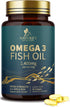 Triple Strength Omega 3 Fish Oil 60 Softgels, 2400 mg, Brain & Heart Health Support, EPA & DHA