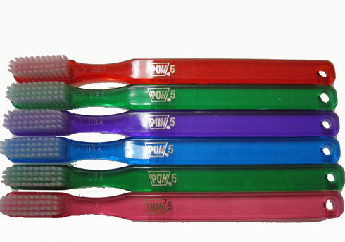 POH 4-Row #5 6 Pack Adult Supersoft Toothbrush colors may vary