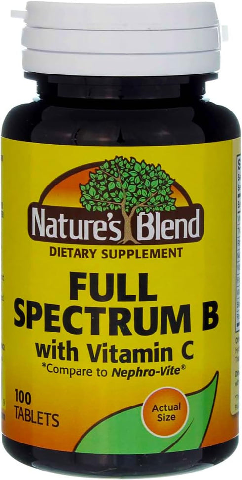 Nature's Blend Full Spectrum B with Vitamin C Powder, 100 Count (1269)