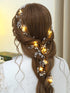 Yean Led Bride Wedding Hair Vine, Long Light Up Bridal Headband with Silver Crystal Accessories (100cm / 39.3inches)