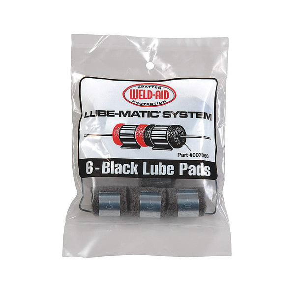 Weld-Aid Lube-Matic Lube and Wire Kleener Pads - wa lube pads-blk (6/pk)007060