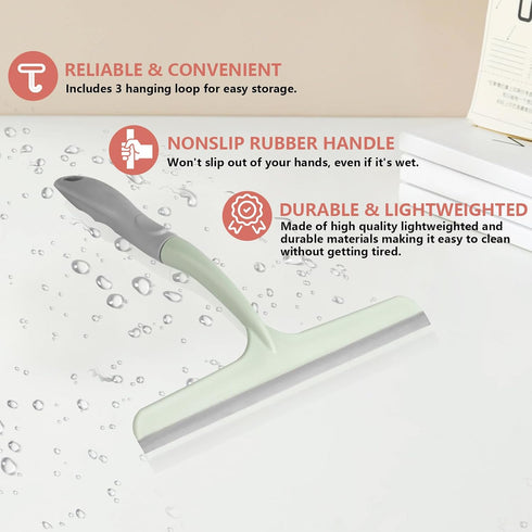 MUZHUPGUZ 3 Countertop 3 Pcs Shower Squeegee for Glass Doors, Car Window Squeegee, Streak-Free Mirror Cleaner Tool
