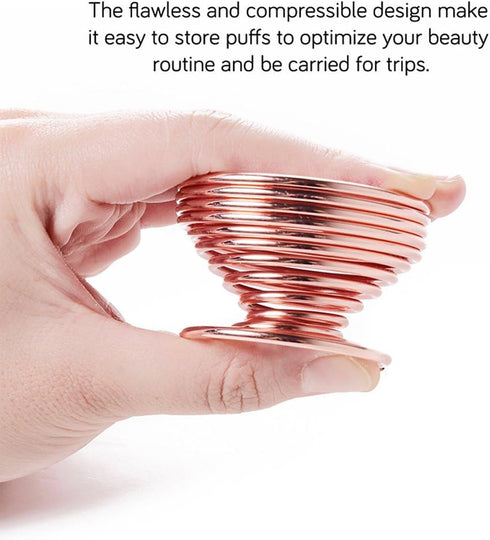 LanMa Beauty Sponge Blender Holder, (2 Pack Rose Gold) Makeup Sponge Drying Stand Storage Egg Powder Puff Display Stand