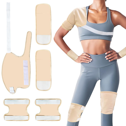 Castor Oil Pack Wrap for Shoulder, Knee, Ankle & Feet - 100% Organic Cotton Reusable Packs with Adjustable Strap