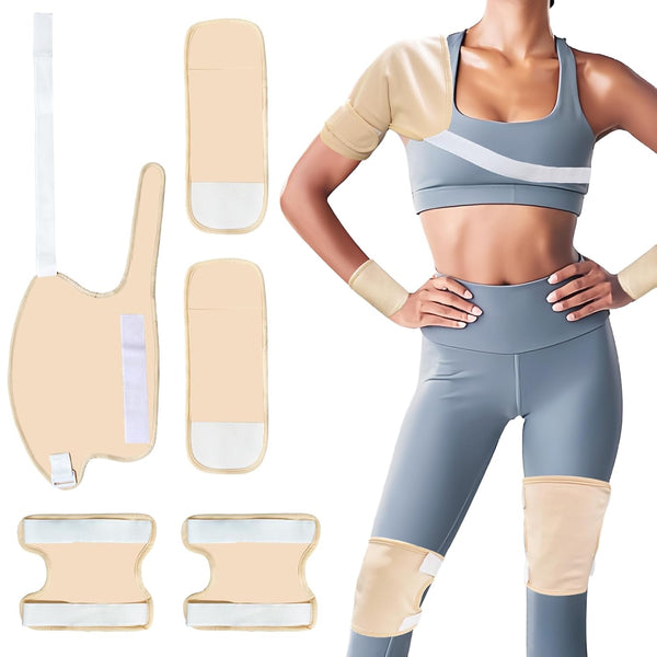 Castor Oil Pack Wrap for Shoulder, Knee, Ankle & Feet - 100% Organic Cotton Reusable Packs with Adjustable Strap