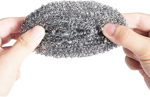 10 Packs Stainless Steel Sponge Scrubber Set, Metal Scouring Pad for Cookware Cleaning