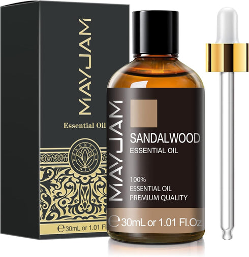 Sandalwood Essential Oil, 1.01FL.OZ, MAYJAM Premium Aromatherapy Oil for Diffuser, Candle Making, Home Use