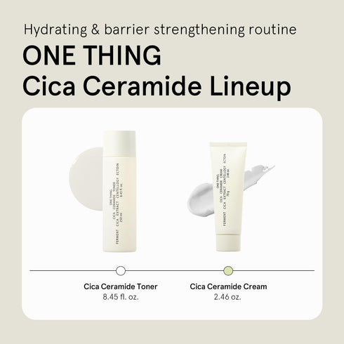 ONE THING Cica Ceramide Cream 2.47 Oz - Centella Asiatica Soothing Hydrating Facial Moisturizer for All Skin Types