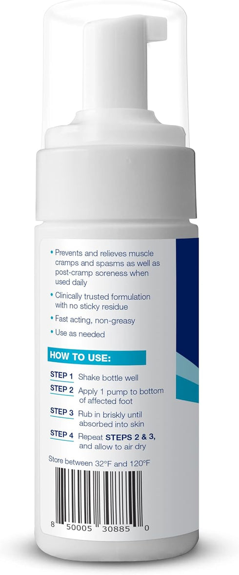 Theraworx Fast-Acting Foam, 3.4 Fl Oz for Foot Cramp Relief with Magnesium Sulfate, 1 Count