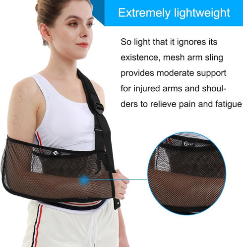 TODDOBRA Immobilizer Elbow, 2) Mesh Arm Shoulder Sling - Medical for Shower Adjustable Torn Rotator Cuff Injury Right