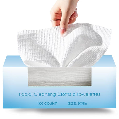 Herb Life 100 Pcs-Disposable Face Towels, Disposable wipeFacial Cleansing Cloths & TowelettesDisposable Cleansing