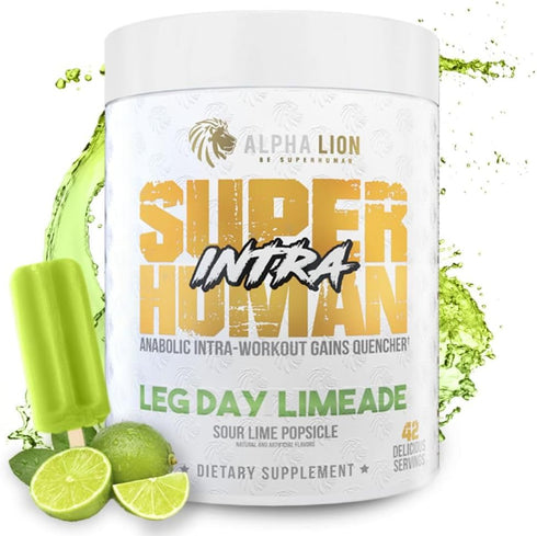 ALPHA LION Superhuman Intra Workout Powder, Amino Acids Drink, Muscle Recovery Supplement, BCAA Powder, Lime Flavor