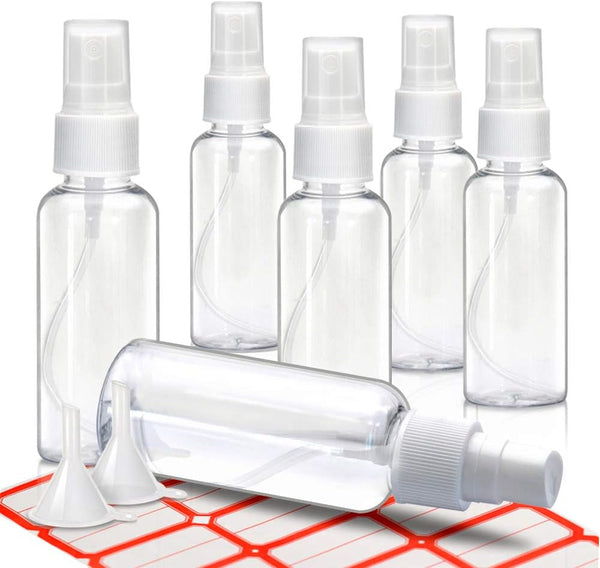 Mini Spray Bottles, 2oz/50ml Small Plastic Travel Spray Bottle, Refillable Hand Spritzer Bottles