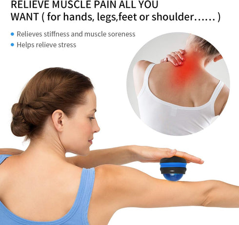 Coolrunner Massage Ball, Manual Roller Massager, 2-Pack Handheld Self Massage Therapy Tools for Sore Muscles,