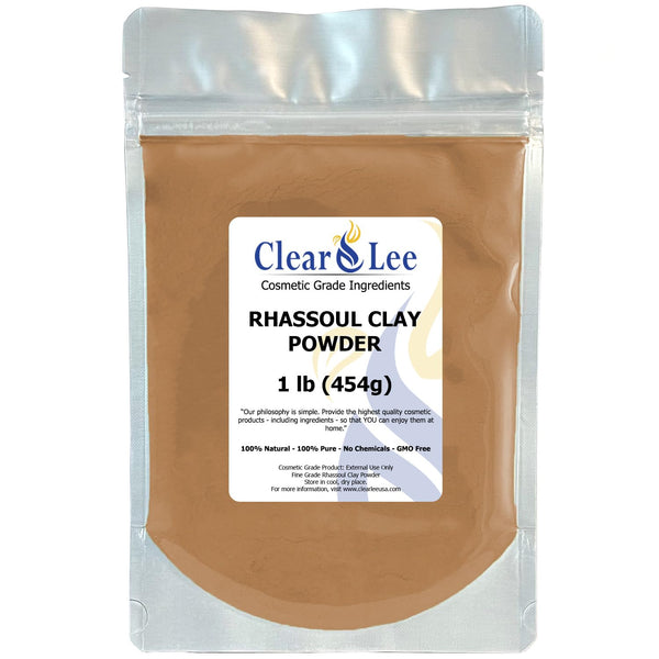 Rhassoul Ghassoul Clay Cosmetic Grade Powder - 100% Pure Natural for Skin Detox and DIY Clay Face Mask (1 LB)