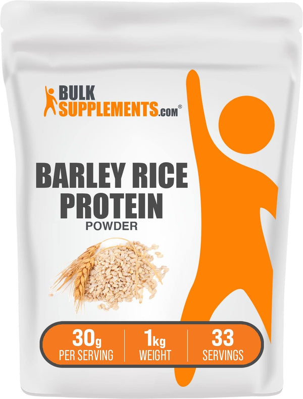 BulkSupplements.com Barley Rice Protein Powder - Vegan, Unflavored Protein Source, 30g per Serving, 1kg (2.2 lbs)