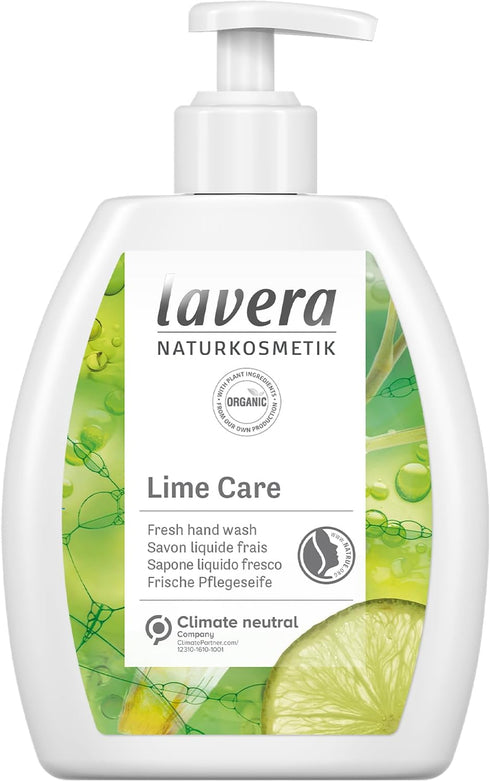 lavera Lime Care Hand Wash - Mild Cleansing with Lime & Lemongrass, pH-Neutral Formula, 8.45 fl. oz.