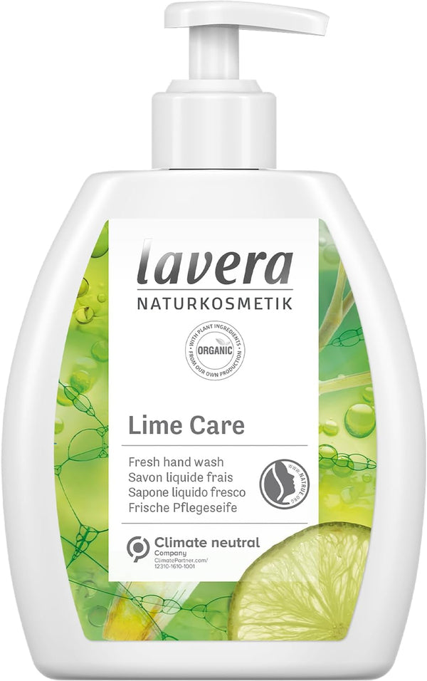 lavera Lime Care Hand Wash - Mild Cleansing with Lime & Lemongrass, pH-Neutral Formula, 8.45 fl. oz.