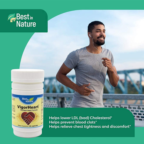 VigorHeart Natural Heart Supplements - Coq 10, Salvia Miltiorrhiza, Panax Pseudoginseng - 30 Capsules