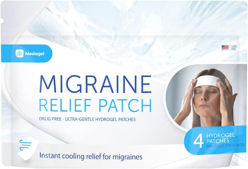 Migraine Relief Patch, Cooling Hydrogel Patches for Headaches, Made in the USA, 1 Pack