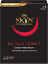 SKYN 22 Count 24 Count Extra Studded Ultra Thin Natural Feel Condoms with Original Premium Polyisoprene Lubricated