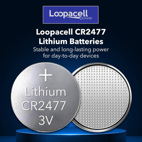 CR2477 3V Lithium Cell, Replacement for Panasonic CR2477 3V Lithium Cell Battery (Pack of 5)