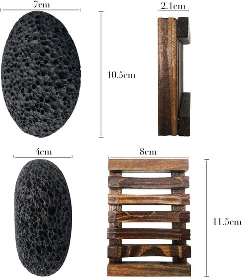Pumice Stone for Foot Care, Natural Black Lava Exfoliating Rock for Pedicure, Skin Scrubber