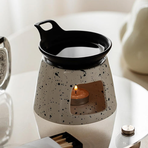Kfwfuaee Set Modern Heat Resistant Ceramic Essential Oil Burner Tea Light Candle Holder Multifunctional Aromatherapy