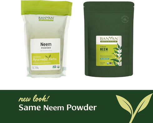 Immune 1 lb. Banyan Botanicals Neem Powder Organic Neem Leaf Supplement (Azadirachta Indica) for Skin Health, Support
