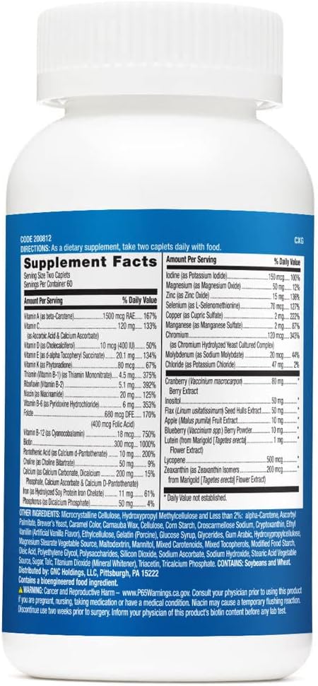 GNC milestones Teen Multivitamin for Boys 12-17, Supports Energy, Muscle, Skin Immunity, 60 servings