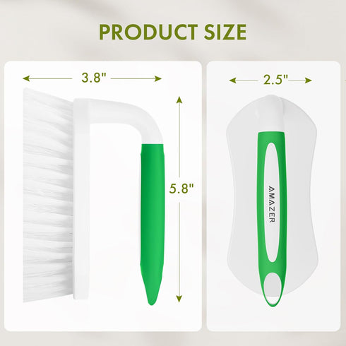 Pack 2 Amazer Scrub Brush for Cleaning Comfort Grip Shower Scrubber Stiff Bristles with Handle Heavy Duty Cleaner Brush